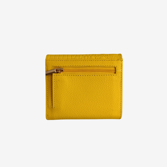 Billetera Elise en cuero Amarillo - RagazzaBolsos