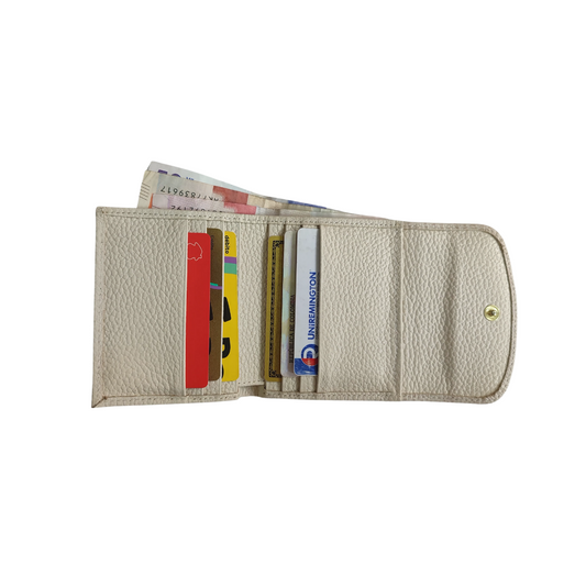 Billetera Elise en cuero - Beige - RagazzaBolsos