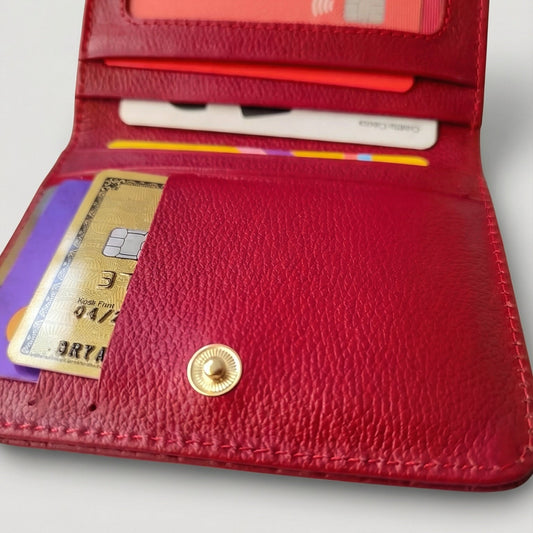Billetera Zafiro en cuero rojo - RagazzaBolsos