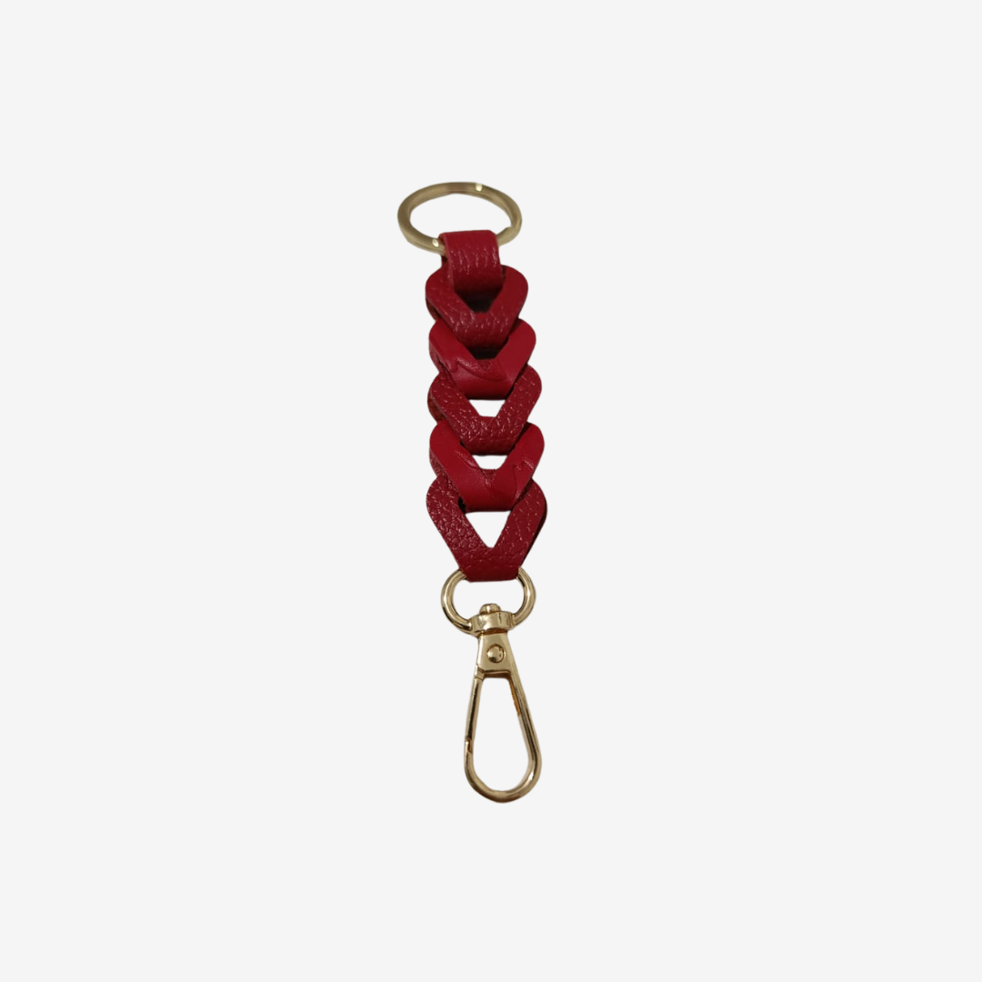 Llavero Luster en cuero Rojo - RagazzaBolsos