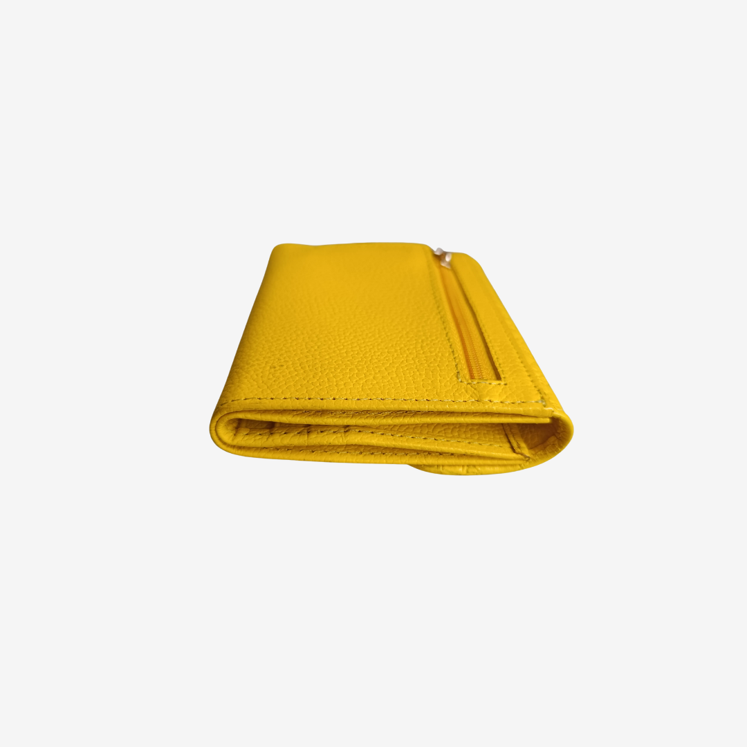 Billetera Elise en cuero Amarillo - RagazzaBolsos