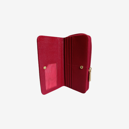 Billetera de mujer en cuero color rojo Ref. Moly - RagazzaBolsos