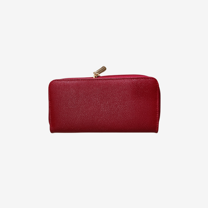Billetera de mujer en cuero color rojo Ref. Moly - RagazzaBolsos