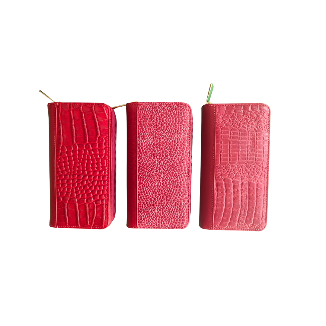 Billetera de mujer en cuero color rojo Ref. Moly - RagazzaBolsos