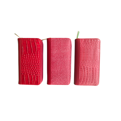 Billetera de mujer en cuero color rojo Ref. Moly - RagazzaBolsos