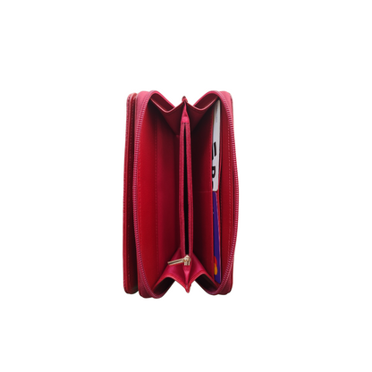 Billetera de mujer en cuero color rojo Ref. Moly - RagazzaBolsos