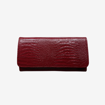 Billetera Nova en cuero Vinotinto - RagazzaBolsos