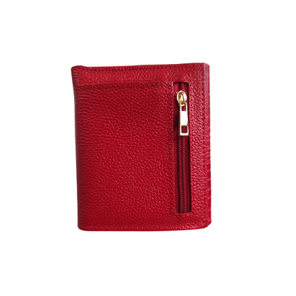 Billetera de dama pequeña con aleta en cuero color rojo Ref 010 - RagazzaBolsos