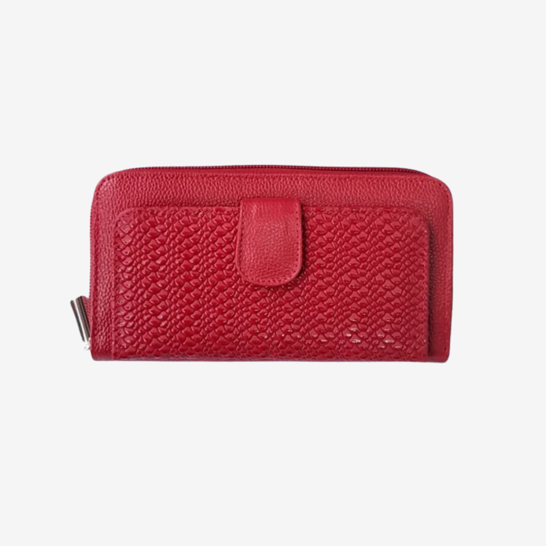 Billetera Nativa en cuero Rojo - RagazzaBolsos
