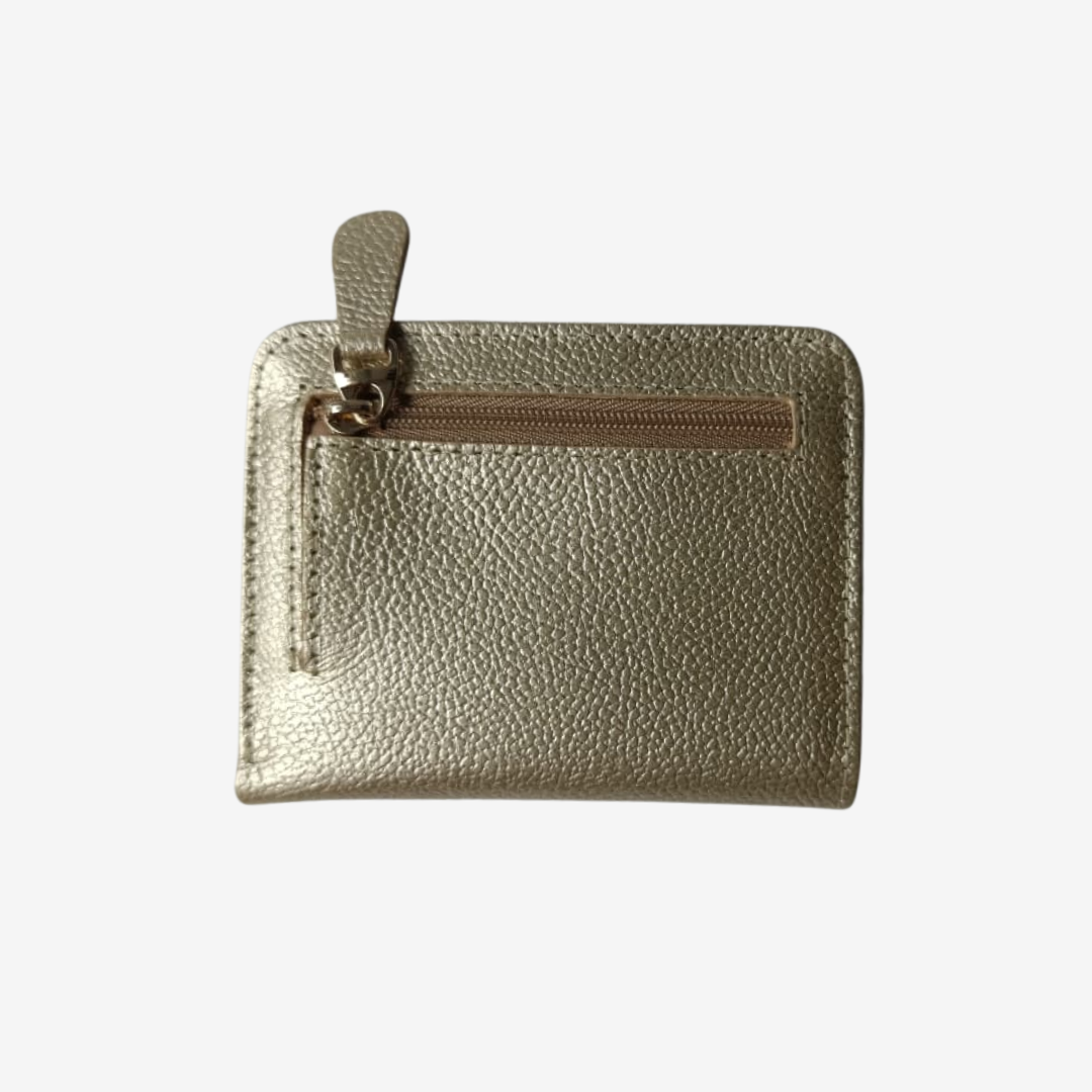 Billetera Zafiro en Cuero Dorado - RagazzaBolsos