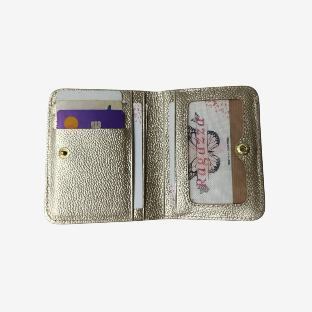 Billetera Zafiro en Cuero Dorado - RagazzaBolsos