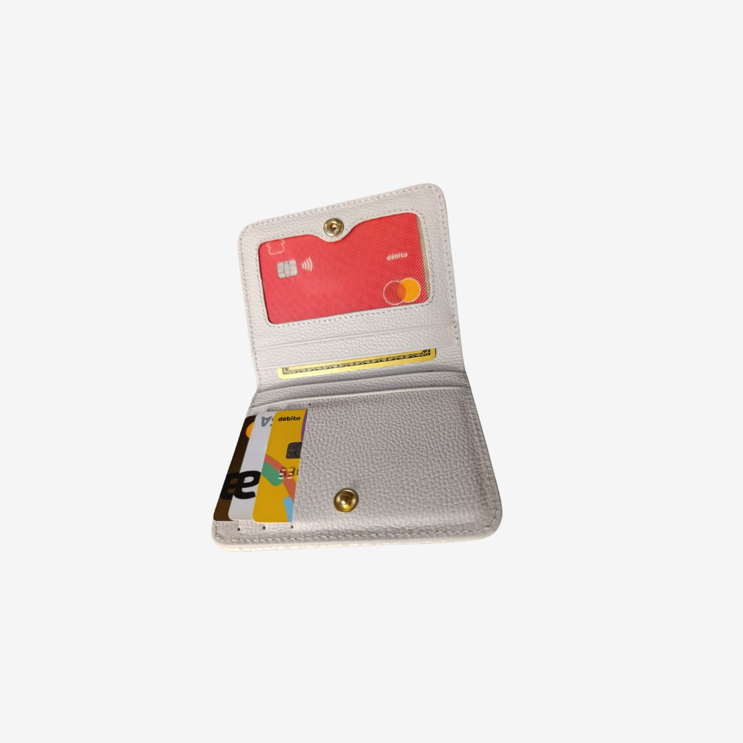 Billetera Zafiro en Cuero Beige - RagazzaBolsos