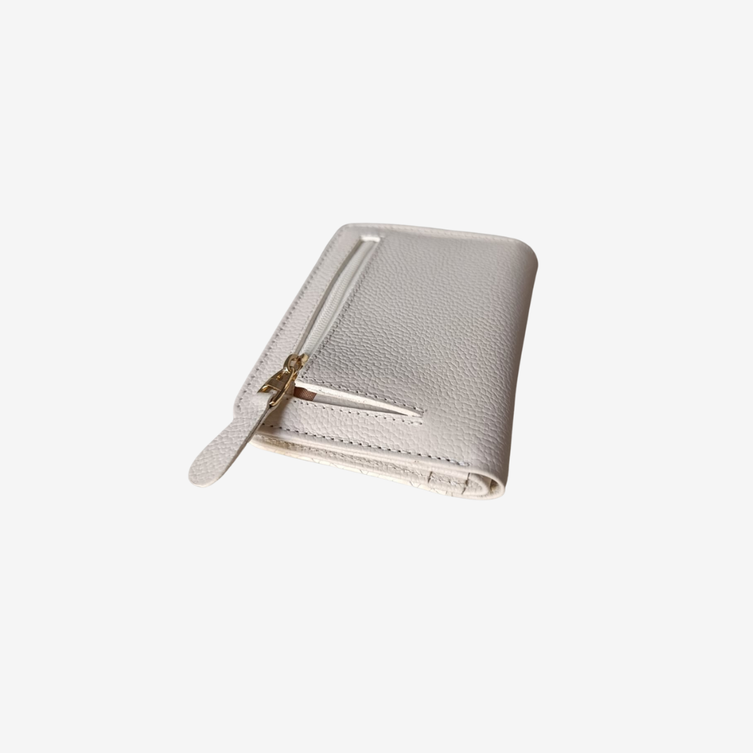Billetera Zafiro en Cuero Beige - RagazzaBolsos