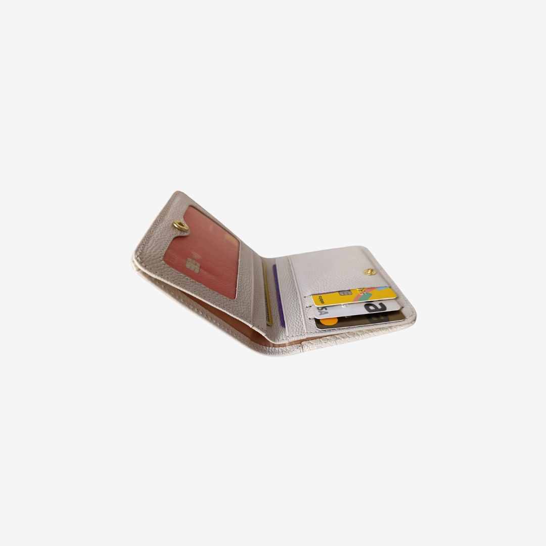 Billetera Zafiro en Cuero Beige - RagazzaBolsos