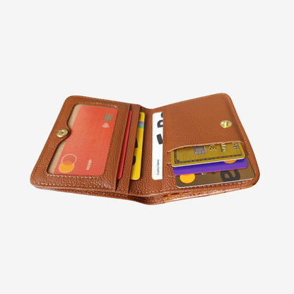 Billetera Zafiro en cuero Miel - RagazzaBolsos