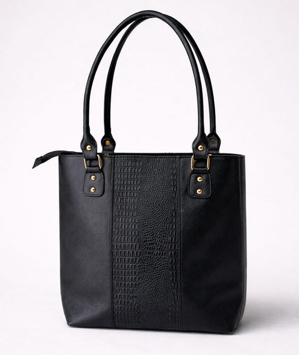 Shopping Luna de cuero Negro