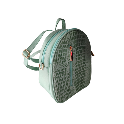 Morral marfil en cuero Verde Musgo - RagazzaBolsos