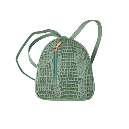 Morral marfil en cuero Verde Musgo - RagazzaBolsos