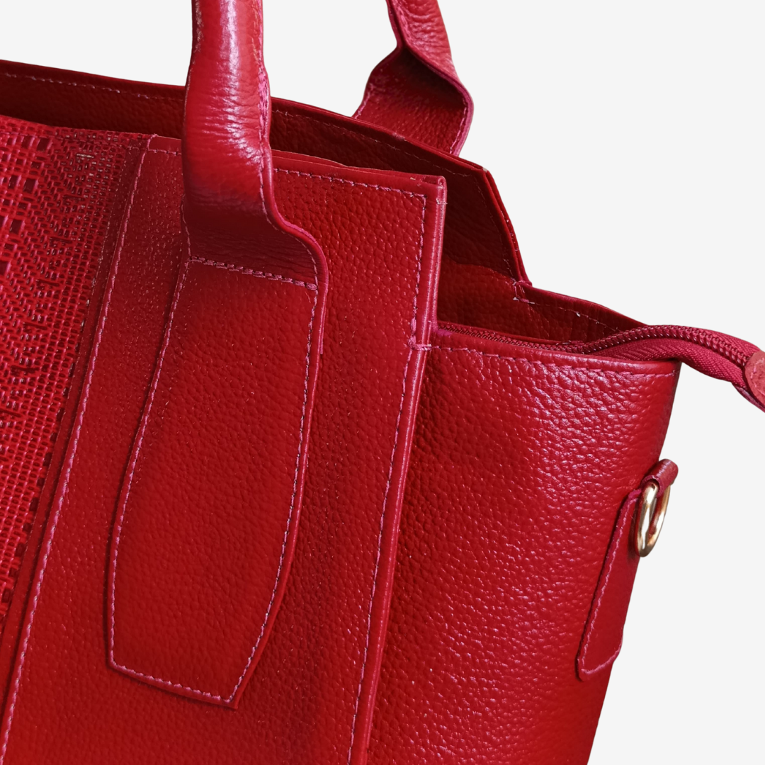 Cartera sofia en cuero - Rojo - RagazzaBolsos