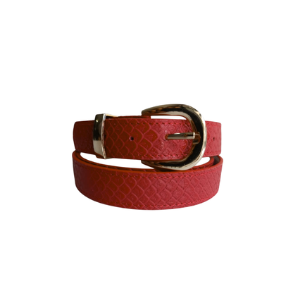 CINTURON MAKKI EN CUERO ROJO - RagazzaBolsos