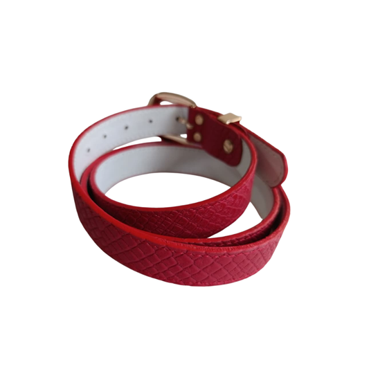CINTURON MAKKI EN CUERO ROJO - RagazzaBolsos