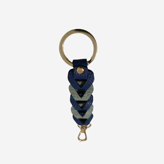 Llavero Luster en cuero azul combinado - RagazzaBolsos