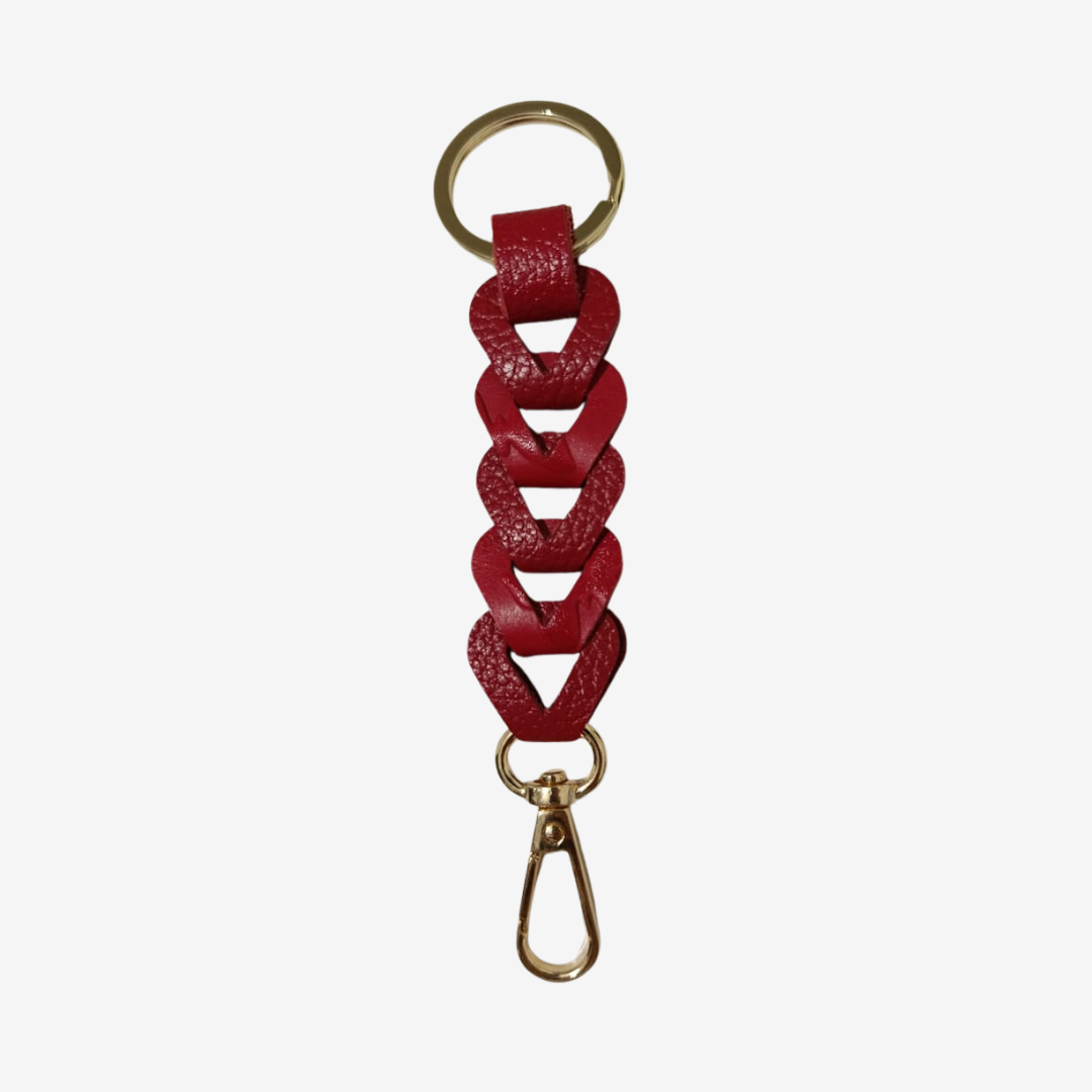 Llavero Luster en cuero Rojo - RagazzaBolsos