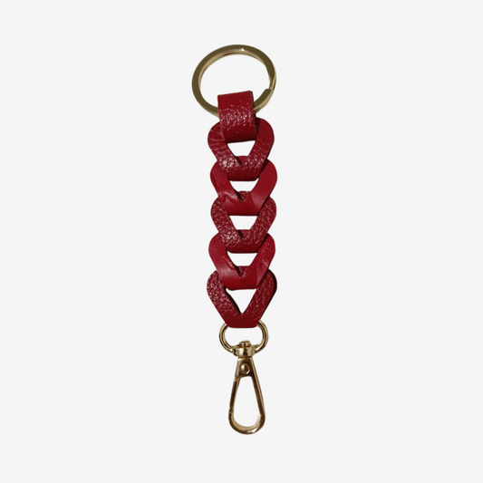 Llavero Luster en cuero Rojo - RagazzaBolsos