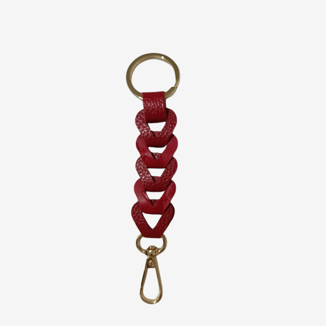 Llavero Luster en cuero Rojo - RagazzaBolsos