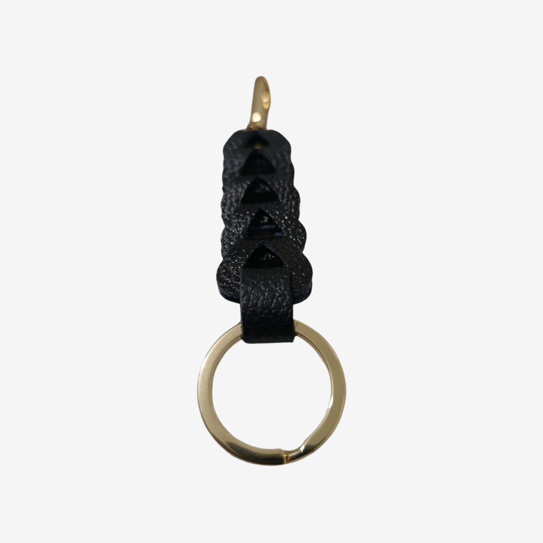 Llavero Luster en cuero Negro - RagazzaBolsos
