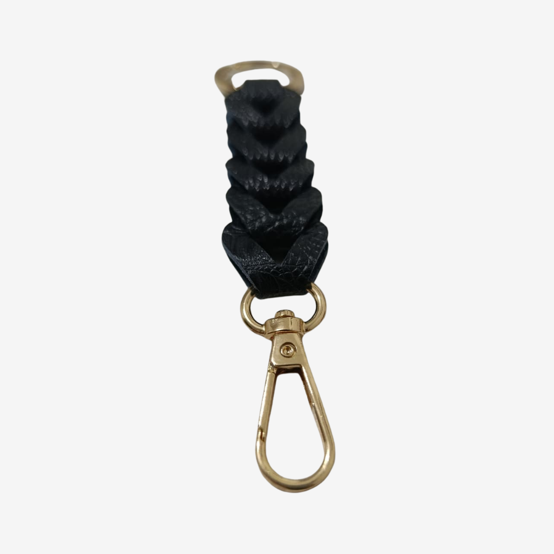 Llavero Luster en cuero Negro - RagazzaBolsos