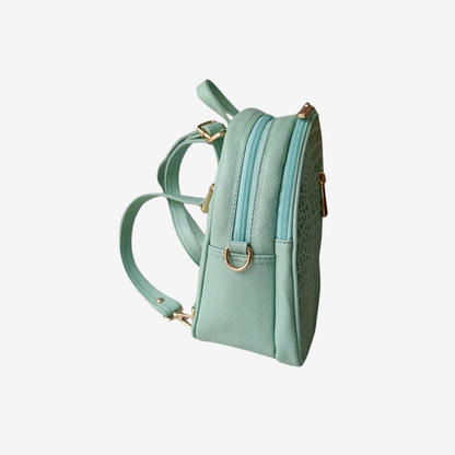 Morral marfil en cuero Verde Musgo - RagazzaBolsos