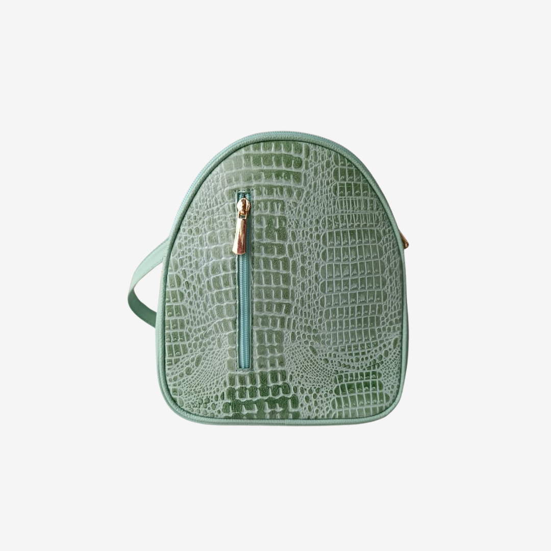 Morral marfil en cuero Verde Musgo - RagazzaBolsos
