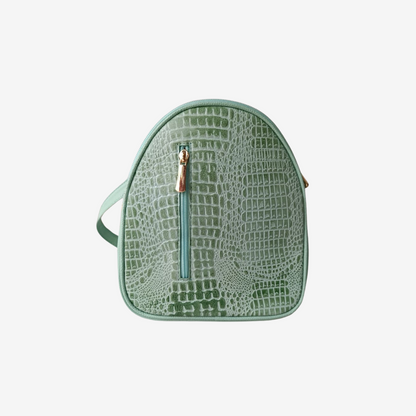 Morral marfil en cuero Verde Musgo - RagazzaBolsos