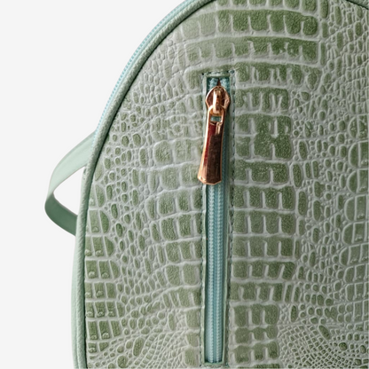 Morral marfil en cuero Verde Musgo - RagazzaBolsos