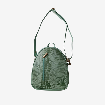 Morral marfil en cuero Verde Musgo - RagazzaBolsos