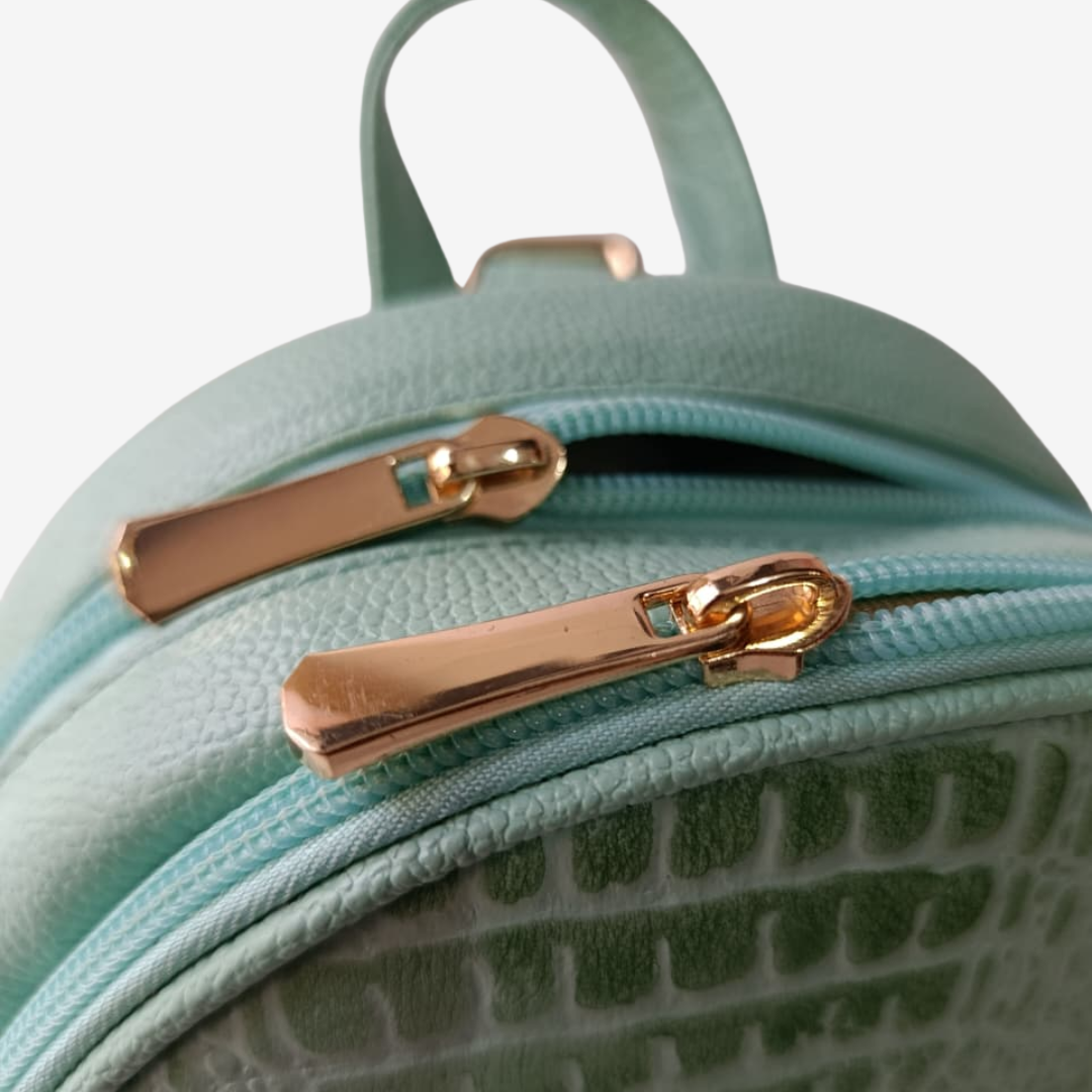 Morral marfil en cuero Verde Musgo - RagazzaBolsos
