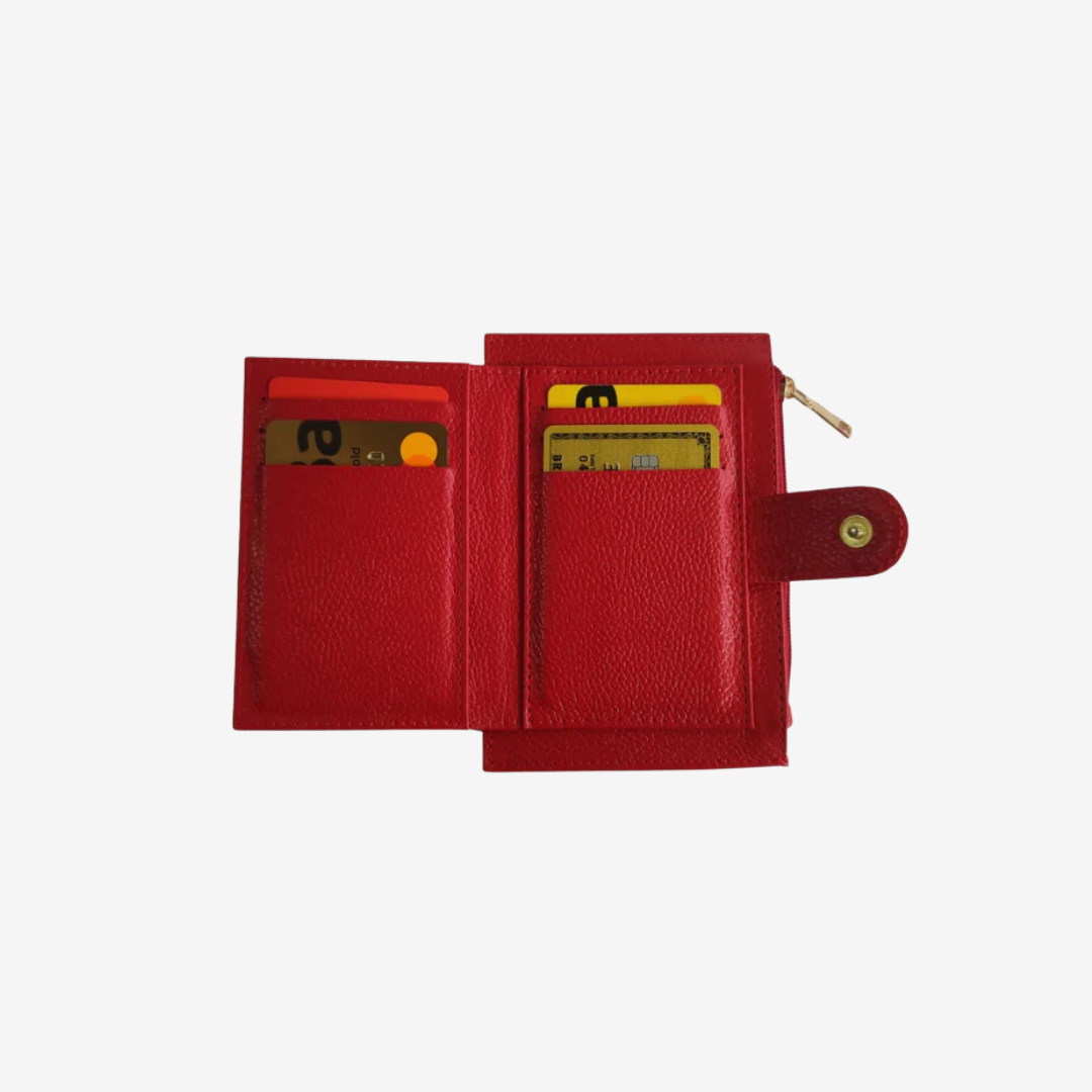 Tarjetero Summer En Cuero Rojo - RagazzaBolsos